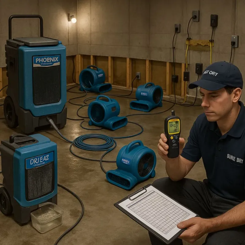 Structural Drying and Dehumidification process in Flanagan, IL